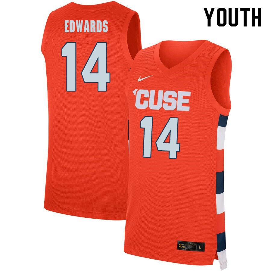 2020 Youth #14 Jesse Edwards Syracuse Orange College Basketball Jerseys Sale-Orange
